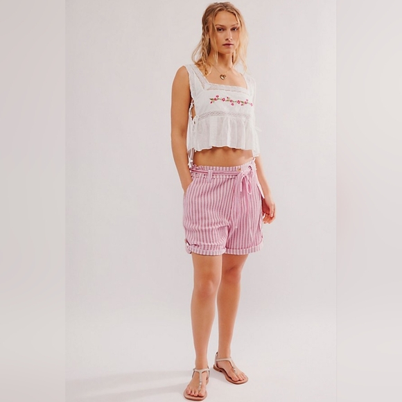 FREE PEOPLE ONE HARRISON STRIPED SHORTS